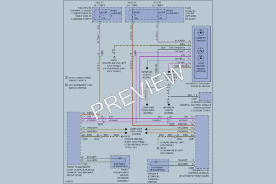 2011 Audi S5 Power Mirrors wiring diagram preview