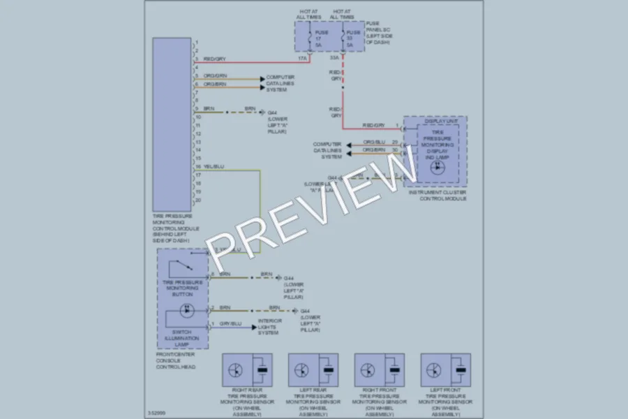 2011 Audi TTS Warning Systems wiring diagram preview