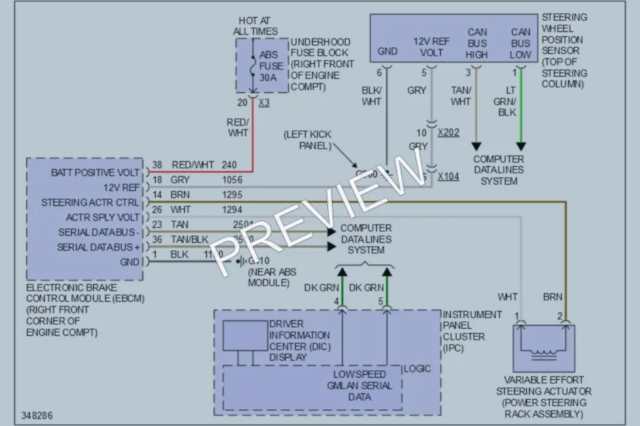 2011 Cadillac CTS Electronic Power Steering wiring diagram preview