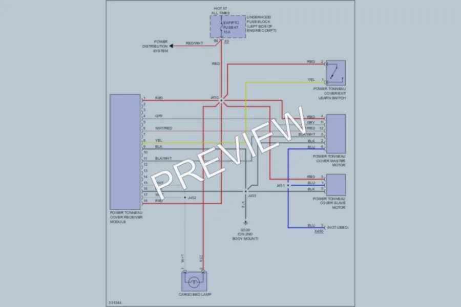 2011 Cadillac EscaladeEXT Power Top Sunroof wiring diagram preview
