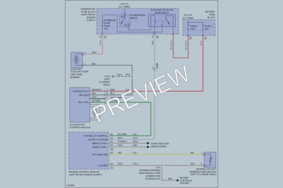 2011 Cadillac SRX Cooling Fan wiring diagram preview