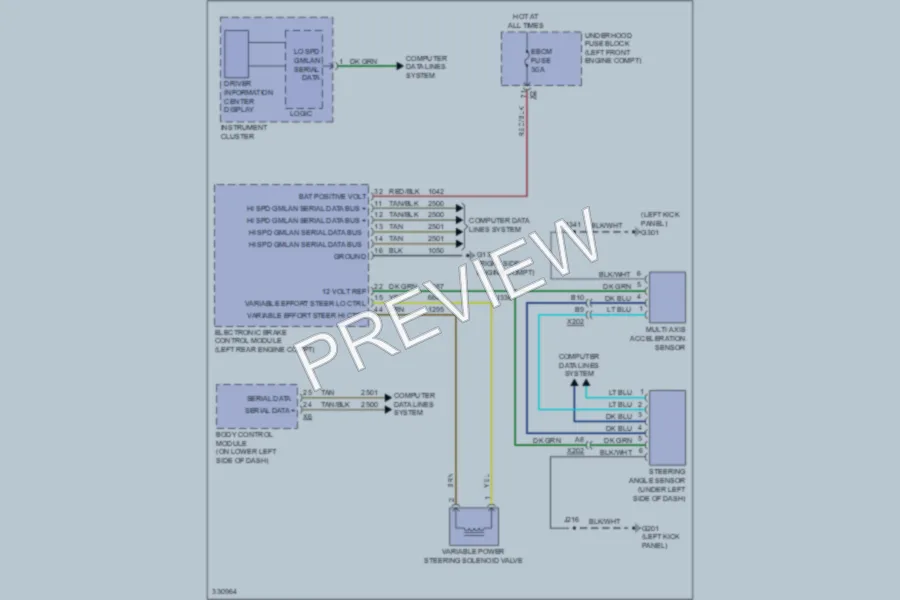 2011 Cadillac SRX Electronic Power Steering wiring diagram preview