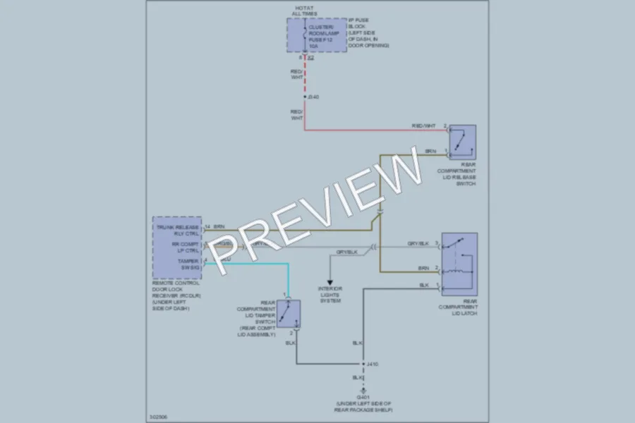2011 Chevrolet Aveo Trunk Tailgate Fuel Door wiring diagram preview