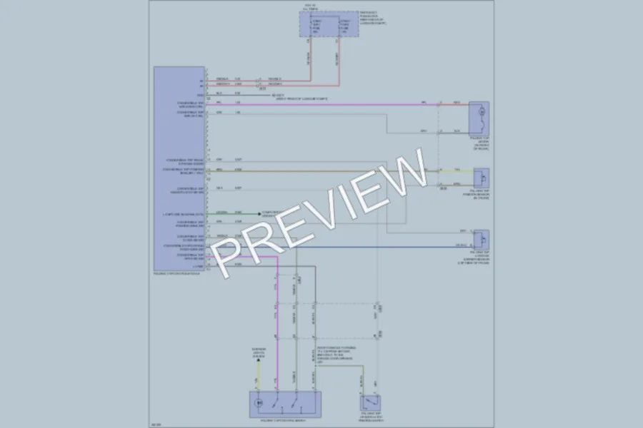 2011 Chevrolet Camaro Power Top Sunroof wiring diagram preview