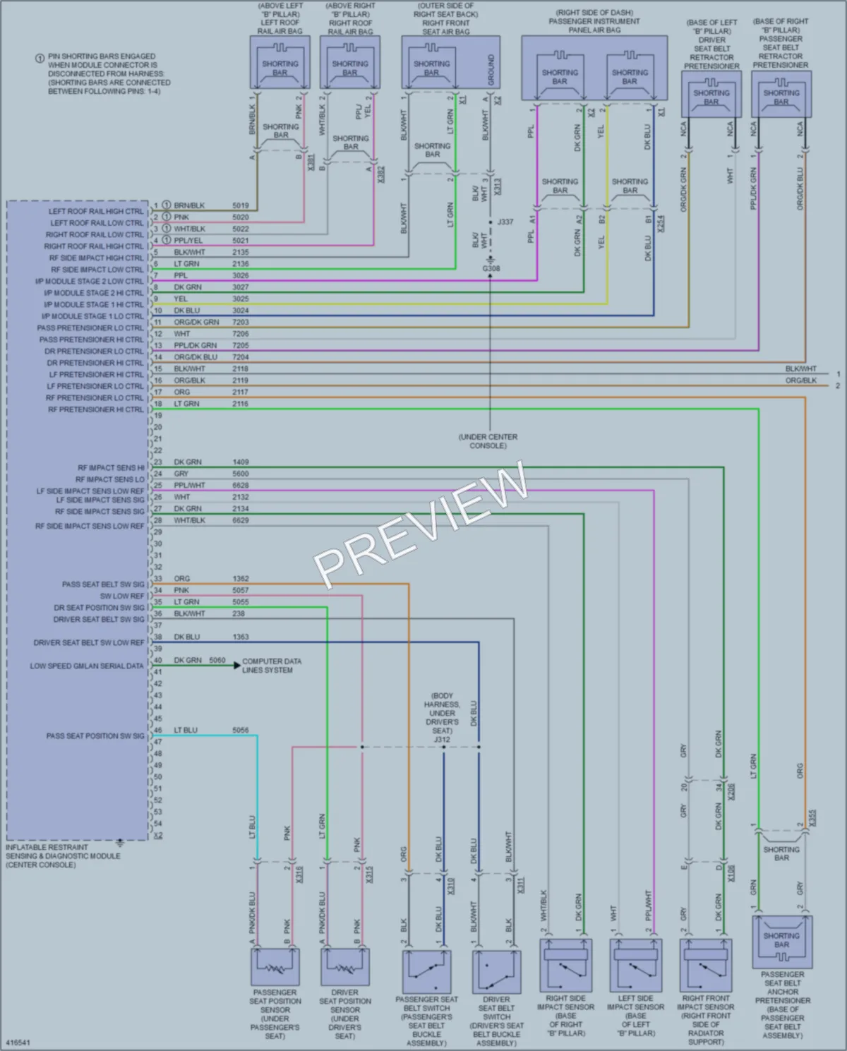 2011 Chevrolet Caprice Supplemental Restraints wiring diagram preview