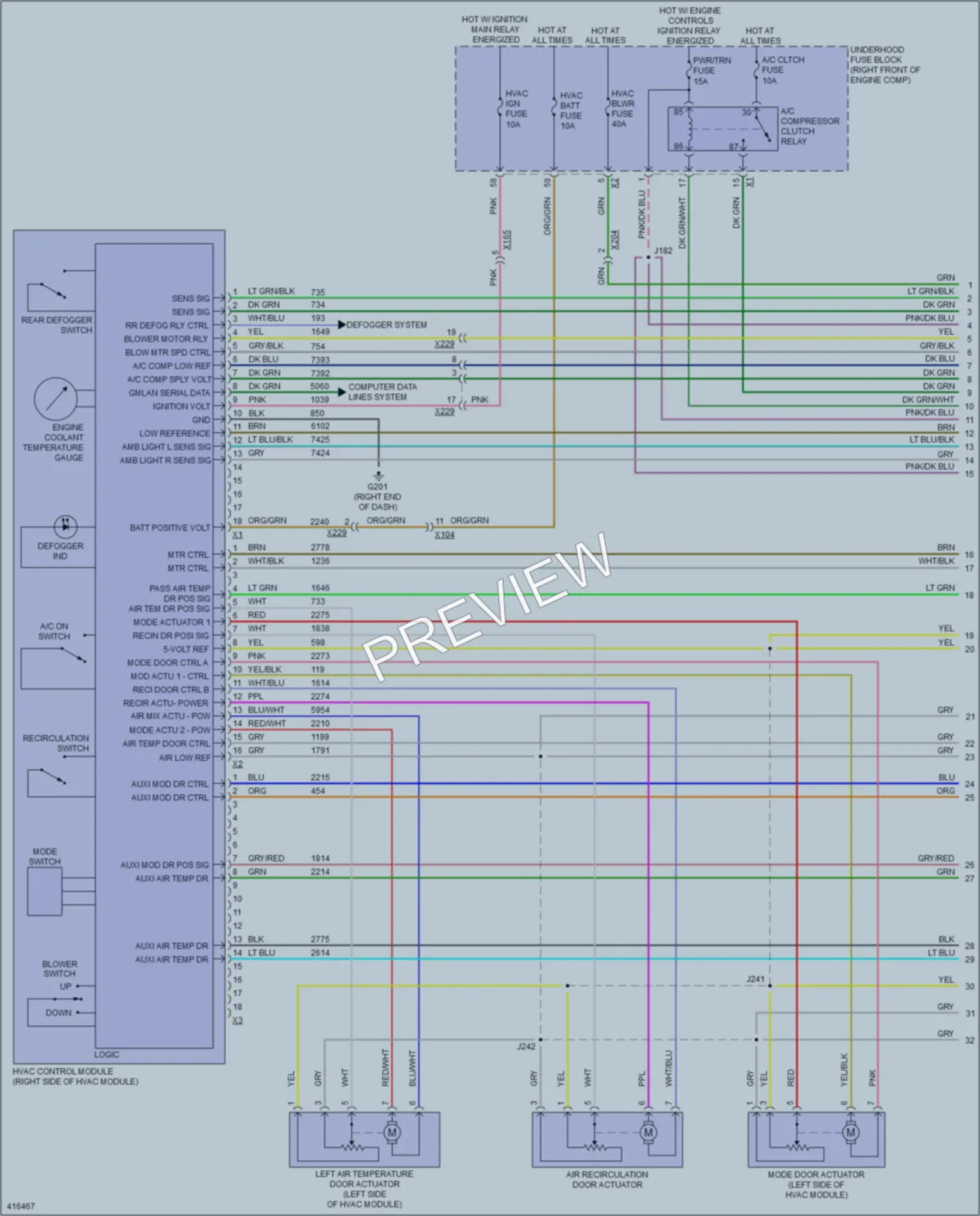 2011 Chevrolet CapricePPV Air Conditioning wiring diagram preview