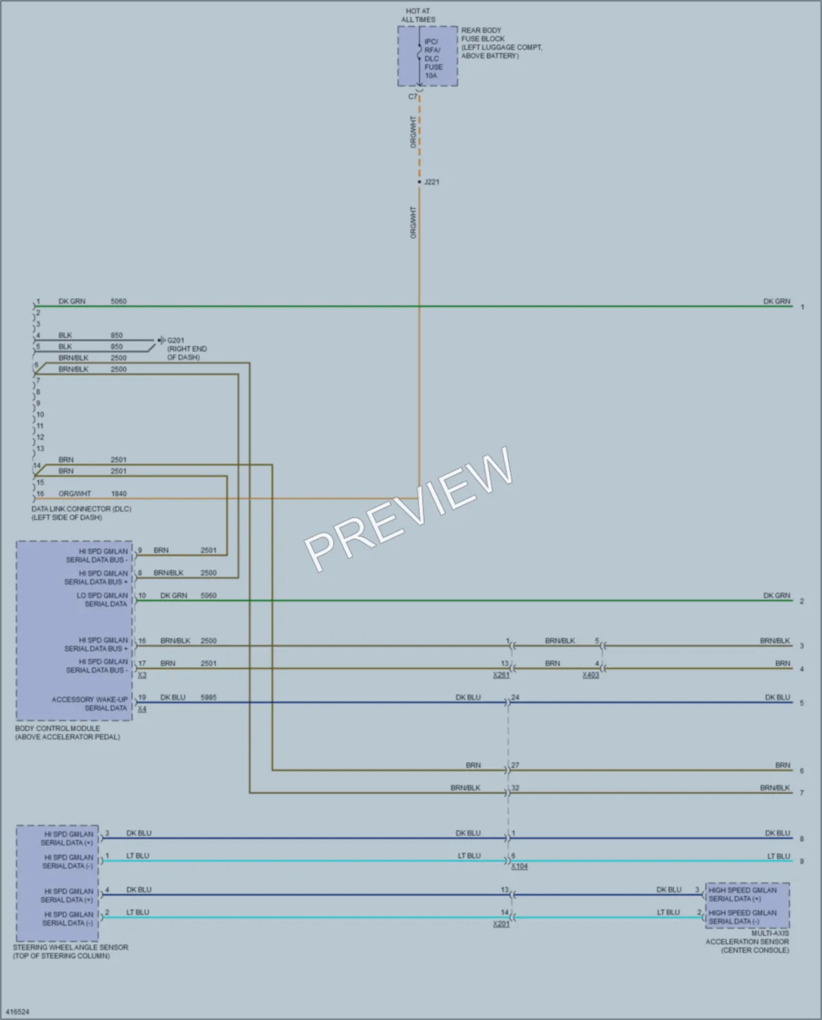 2011 Chevrolet CapricePPV Computer Data Lines wiring diagram preview
