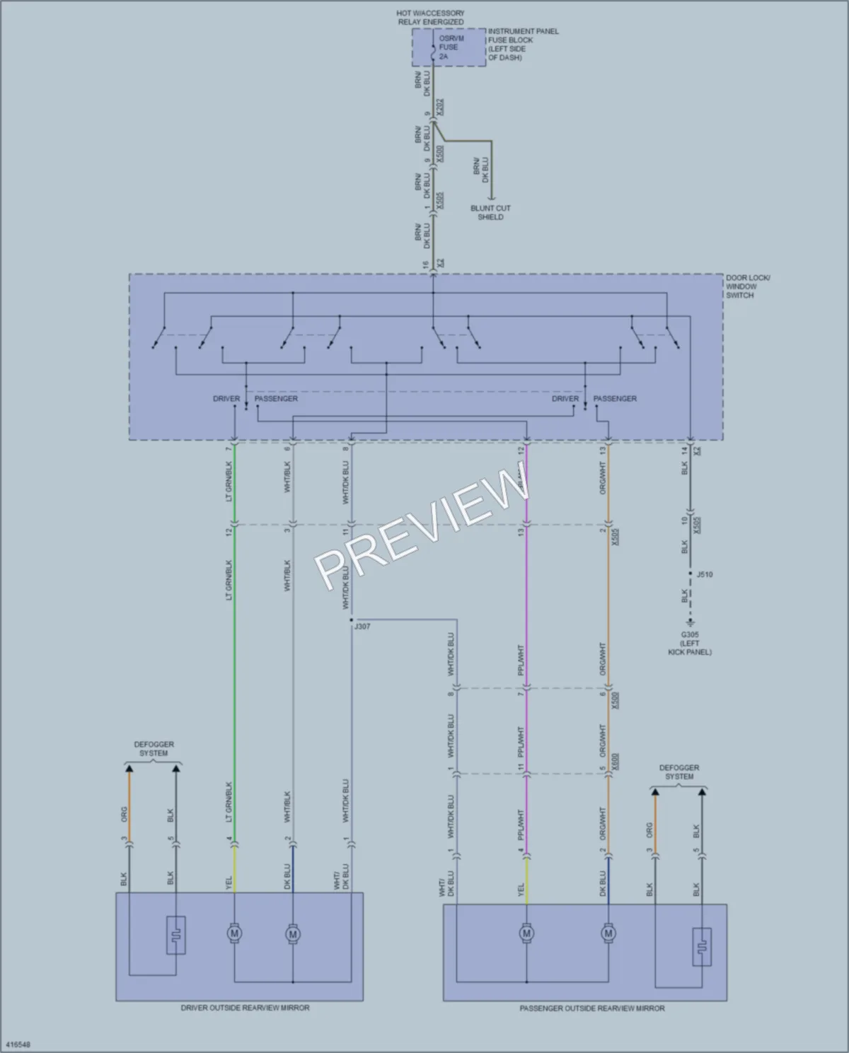 2011 Chevrolet CapricePPV Power Mirrors wiring diagram preview