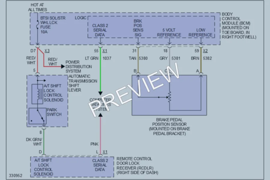 2011 Chevrolet Corvette Shift Interlock wiring diagram preview