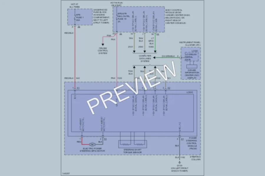 2011 Chevrolet HHR Electronic Power Steering wiring diagram preview