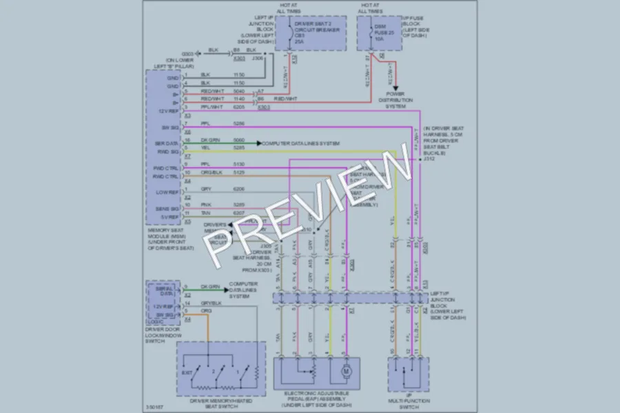 2011 Chevrolet 1500 Memory Systems wiring diagram preview