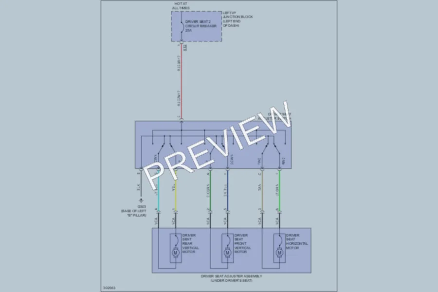 2011 Chevrolet K1500Suburban Power Seats wiring diagram preview