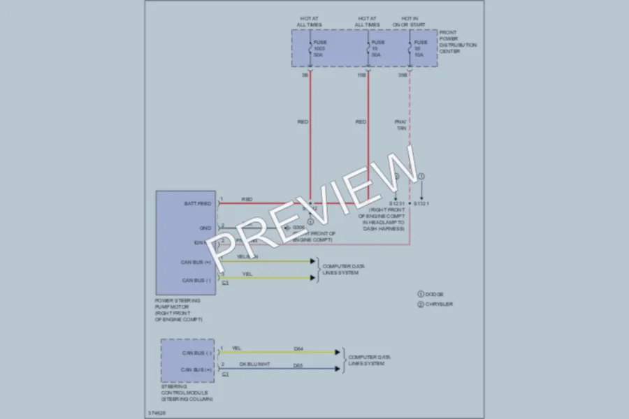 2011 Chrysler 300 Electronic Power Steering wiring diagram preview