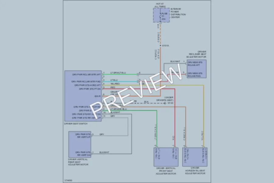 2011 Chrysler 300 Power Seats wiring diagram preview