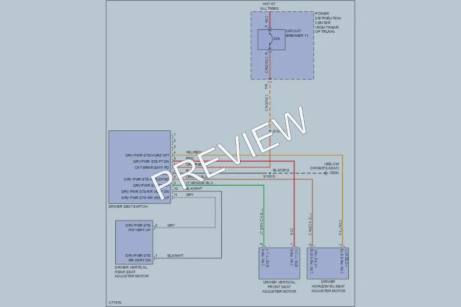 2011 Dodge Challenger Power Seats wiring diagram preview