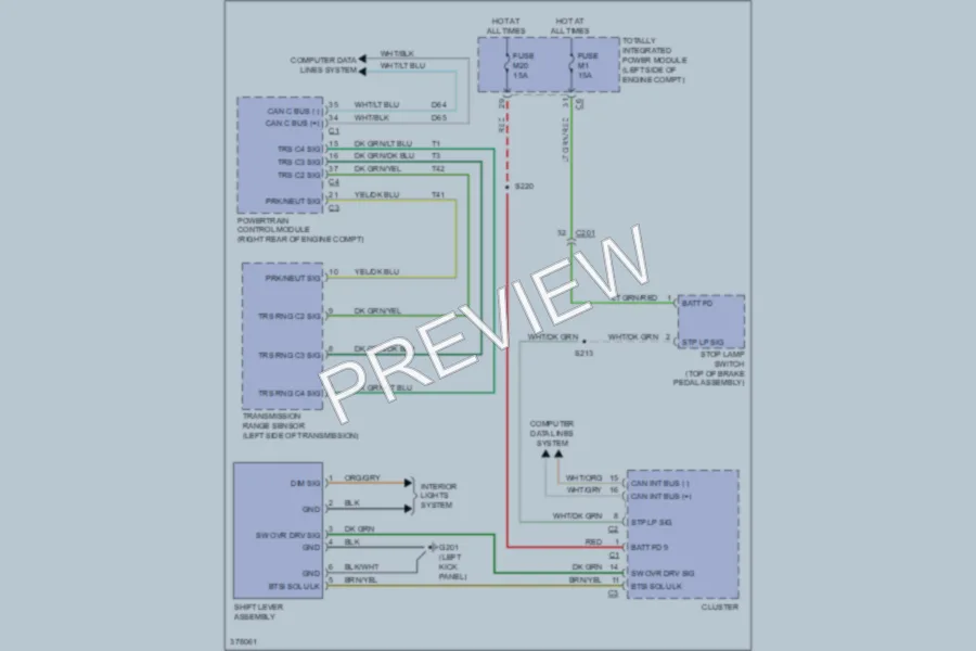 2011 Dodge Nitro Shift Interlock wiring diagram preview