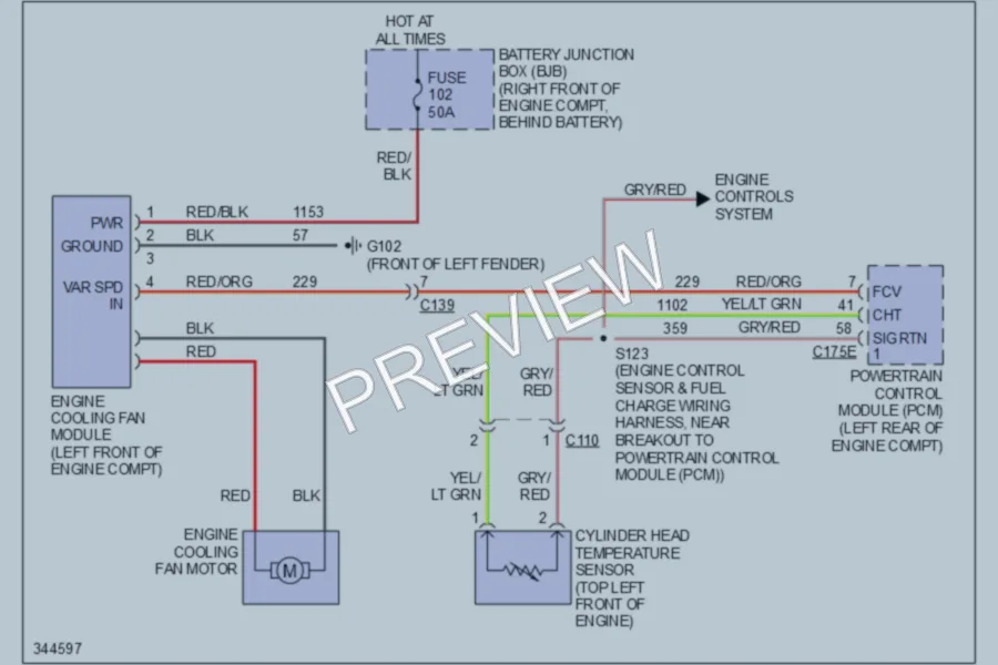 2011 Ford CrownVictoria Cooling Fan wiring diagram preview