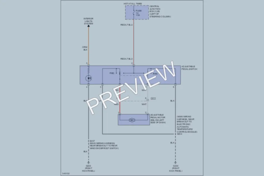 2011 Ford CrownVictoria Power Seats wiring diagram preview