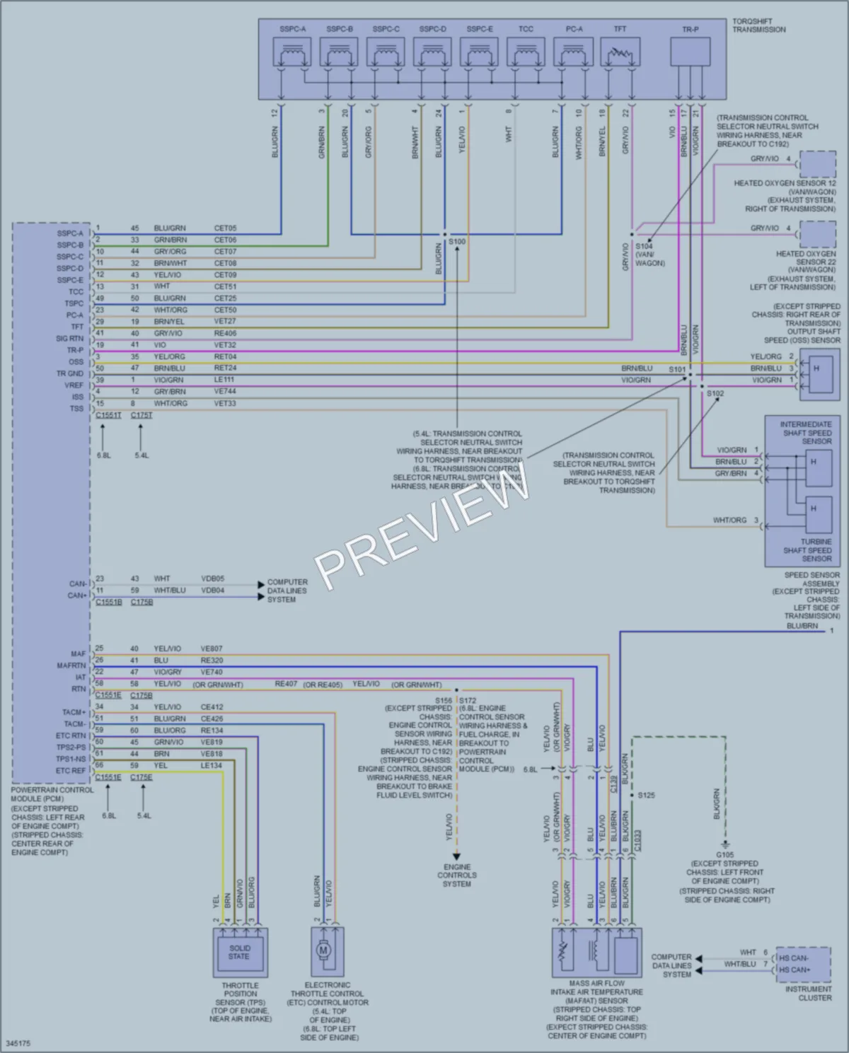 2011 Ford E350 Super Duty Transmission wiring diagram preview