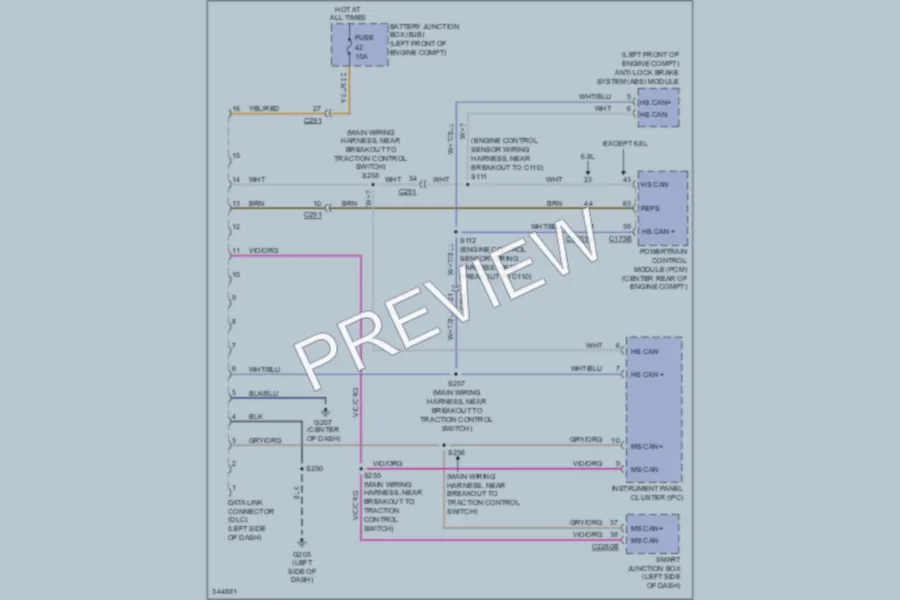 2011 Ford E250 Computer Data Lines wiring diagram preview