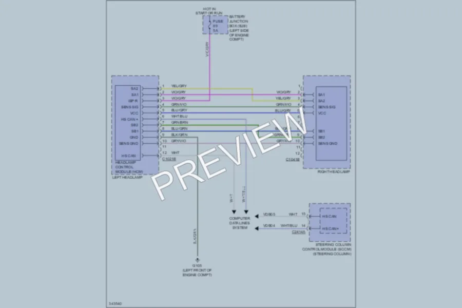 2011 Ford Edge Headlights wiring diagram preview