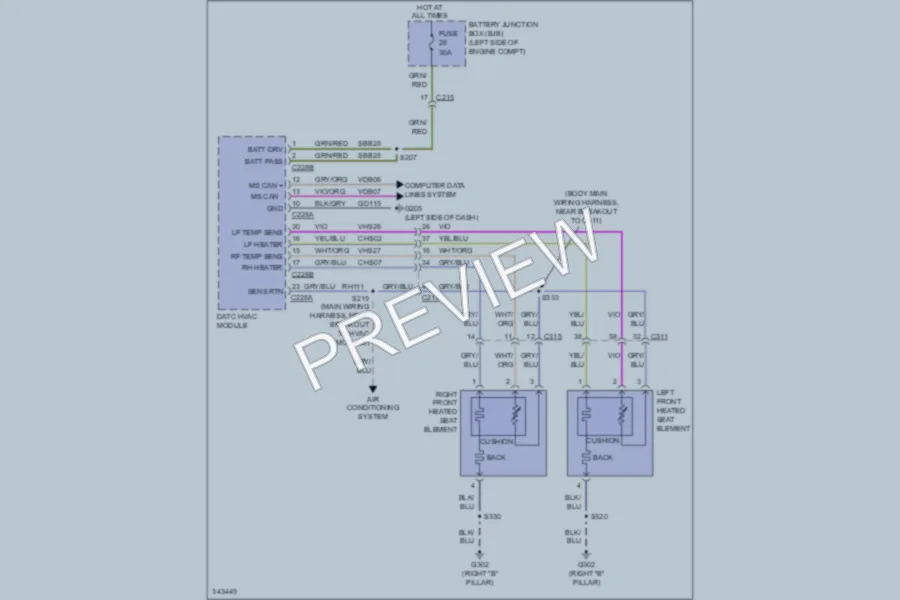 2011 Ford Edge Power Seats wiring diagram preview