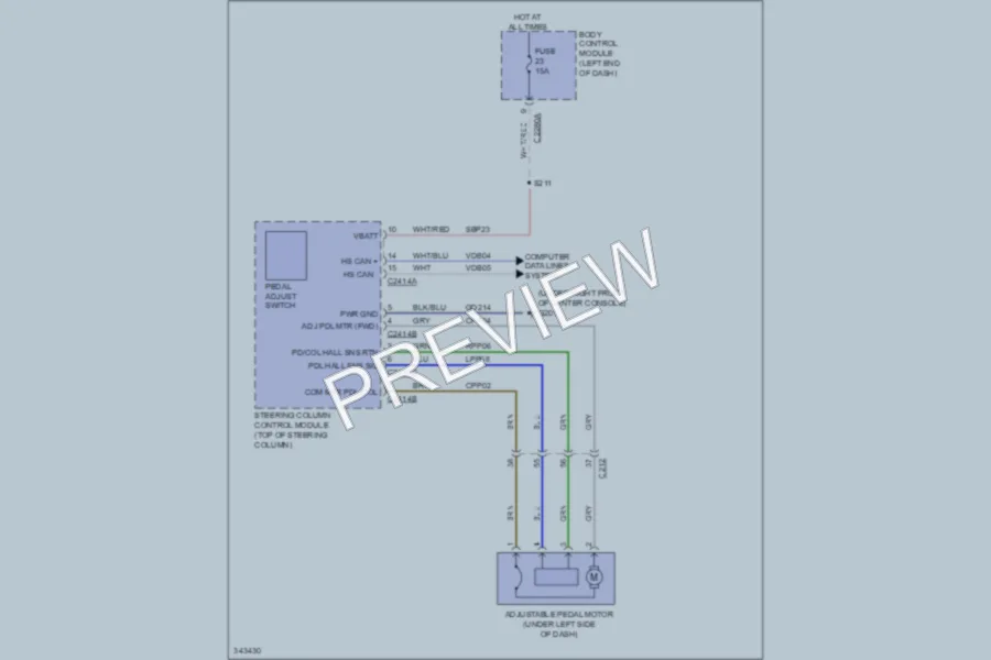 2011 Ford Explorer Power Seats wiring diagram preview