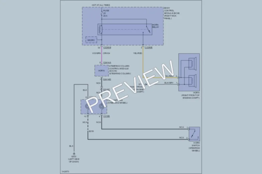 2011 Ford F150 Horn wiring diagram preview