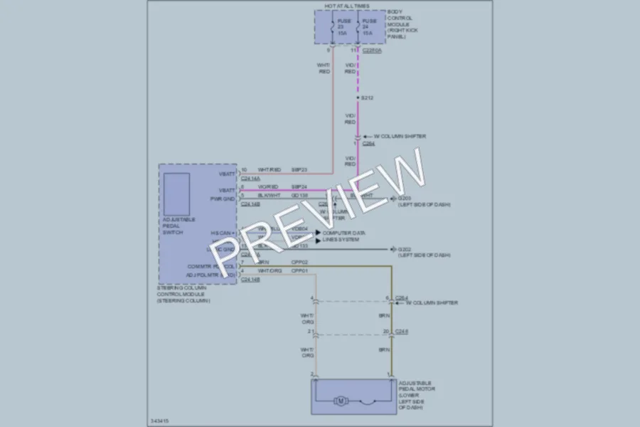 2011 Ford F150 Power Seats wiring diagram preview