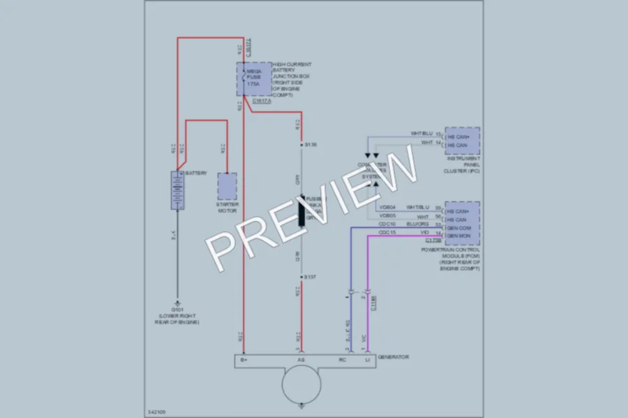 2011 Ford F350 Super Duty Starting Charging wiring diagram preview