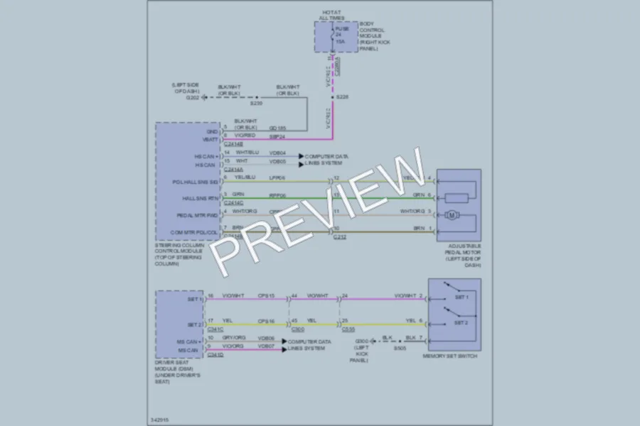 2011 Ford F450ChsCab Memory Systems wiring diagram preview