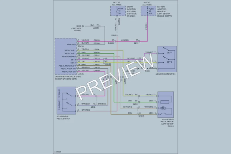 2011 Ford Flex Memory Systems wiring diagram preview