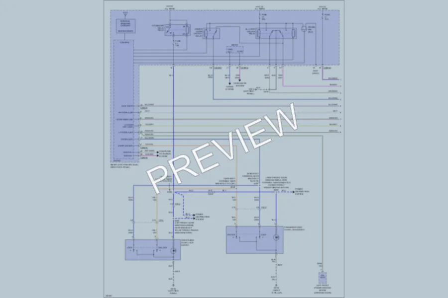 2011 Ford Mustang Power Door Locks wiring diagram preview