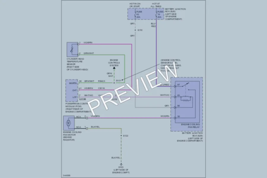 2011 Ford Ranger Cooling Fan wiring diagram preview