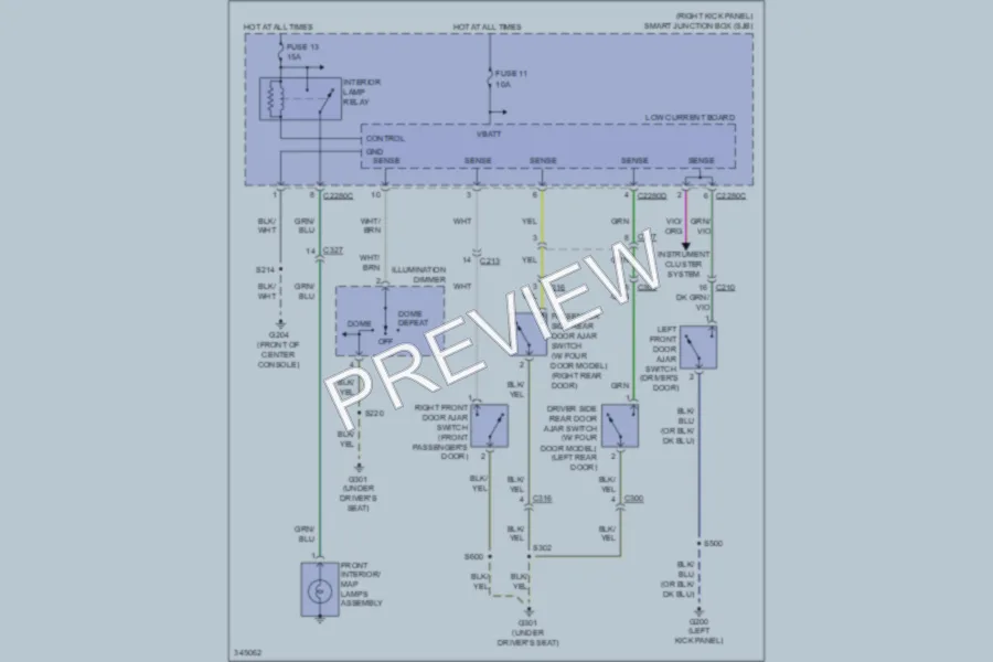2011 Ford Ranger Interior Lights wiring diagram preview