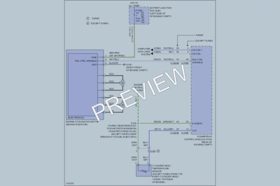 2011 Ford Taurus Cooling Fan wiring diagram preview