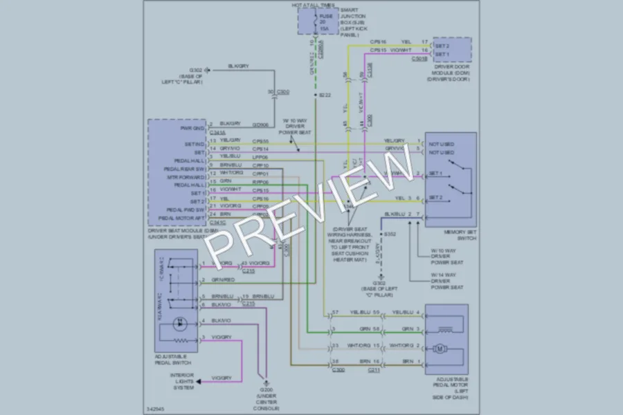 2011 Ford Taurus Memory Systems wiring diagram preview