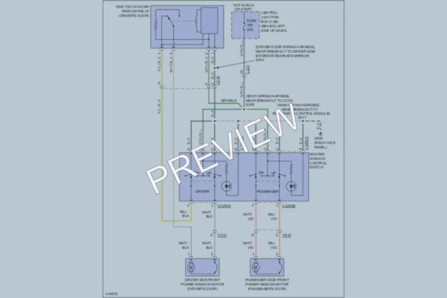 2011 Ford TransitConnect Power Windows wiring diagram preview