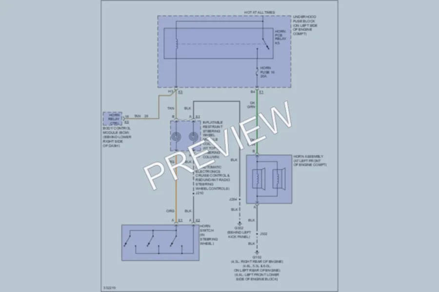 2011 GMC G1500 Horn wiring diagram preview