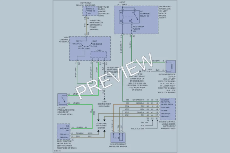 2011 GMC G3500 Air Conditioning wiring diagram preview