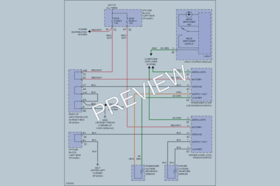 2011 GMC 1500 Defoggers wiring diagram preview