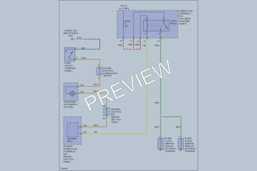 2011 Honda AccordCrosstour Horn wiring diagram preview