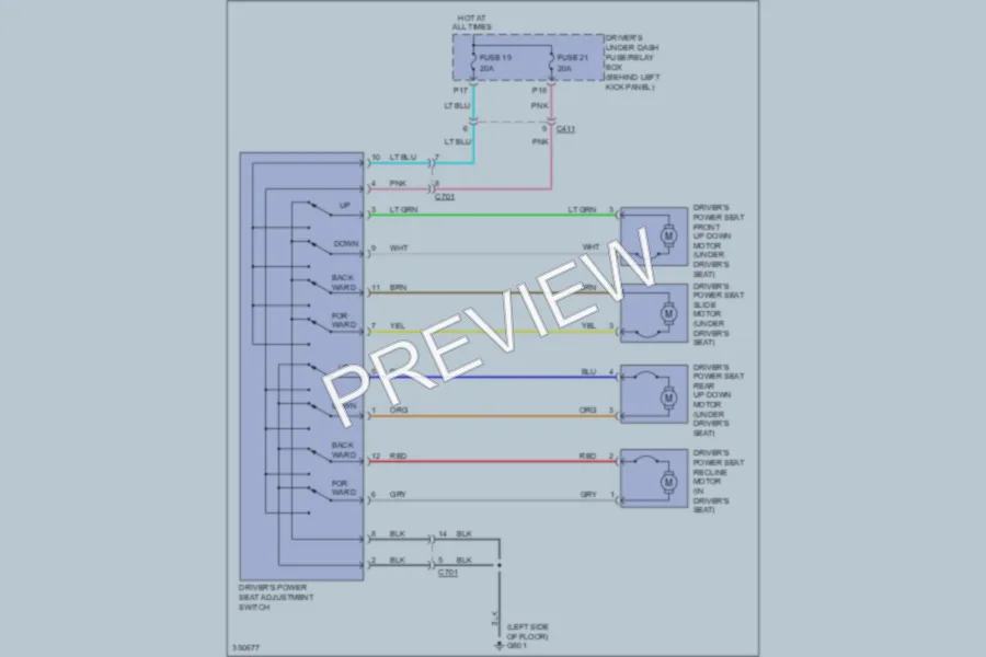 2011 Honda AccordCrosstour Power Seats wiring diagram preview