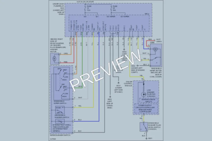 2011 Honda CRV Wiper Washer wiring diagram preview