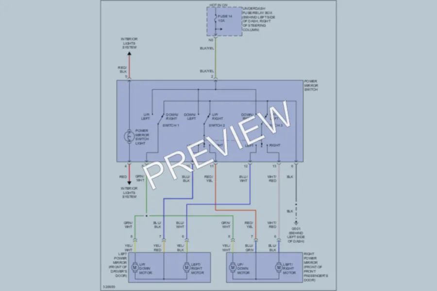 2011 Honda Element Power Mirrors wiring diagram preview