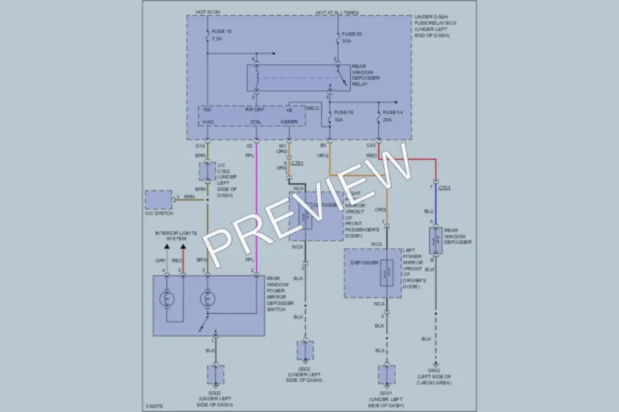 2011 Honda Fit Defoggers wiring diagram preview