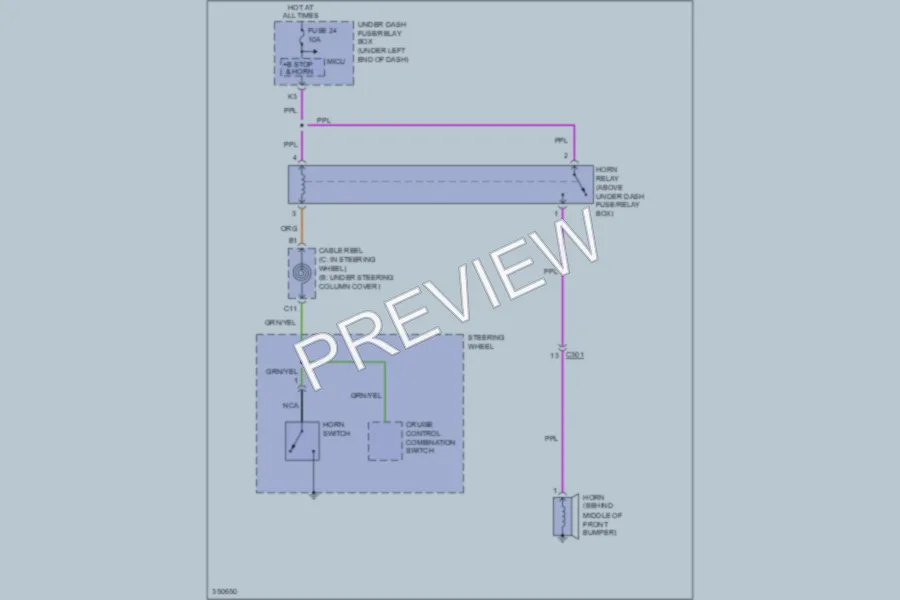 2011 Honda Fit Horn wiring diagram preview