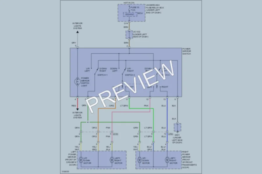 2011 Honda Fit Power Mirrors wiring diagram preview
