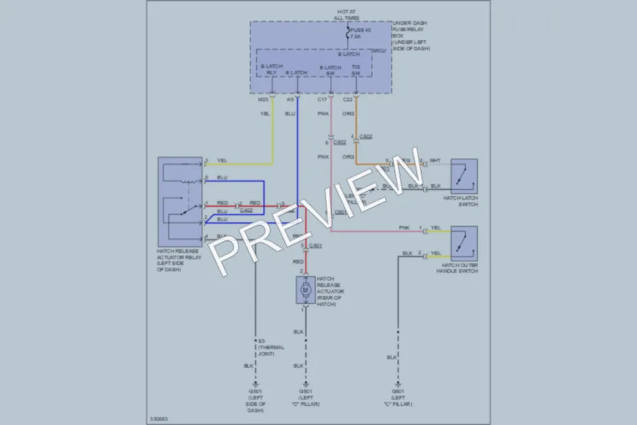 2011 Honda Insight Trunk Tailgate Fuel Door wiring diagram preview