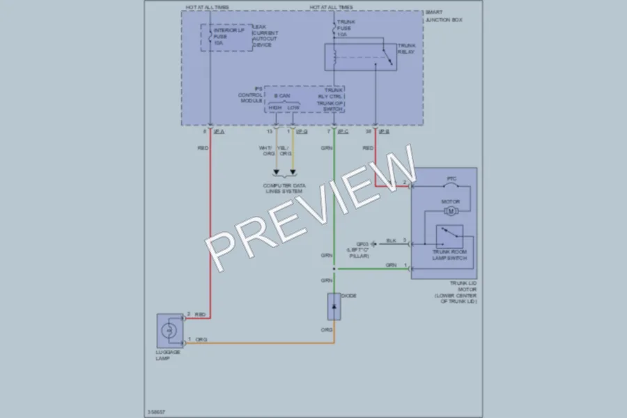 2011 Hyundai Elantra Trunk Tailgate Fuel Door wiring diagram preview